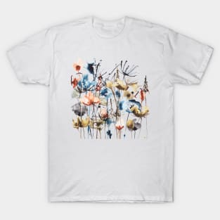 Abstract ink wildlfowers meadow 2 T-Shirt